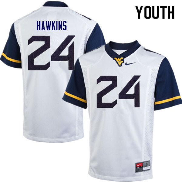 Youth #24 Roman Hawkins West Virginia Mountaineers College Football Jerseys Sale-White